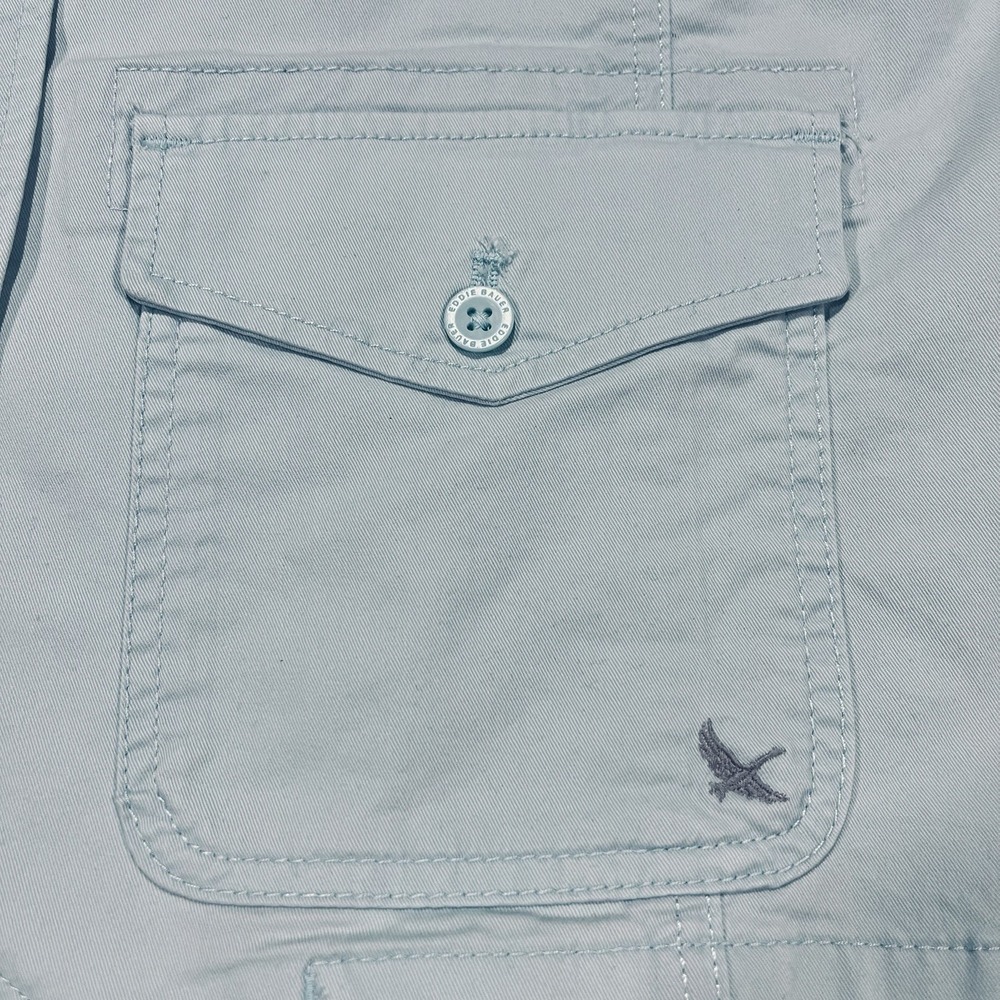 Eddie Bauer Jacket Women Seafoam Blue Legend Wash Collared Sz 14 Military Safari - Picture 10 of 12